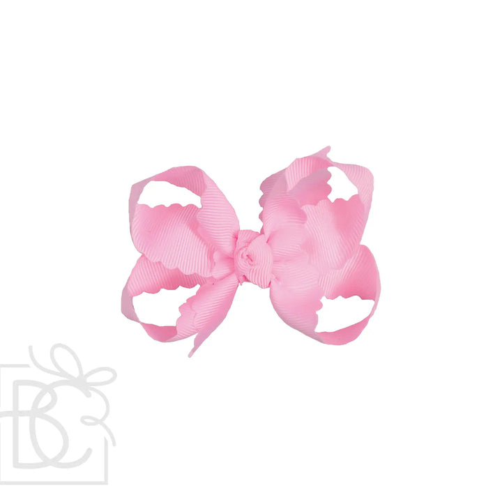SCALLOPED EDGE BOW: Pink