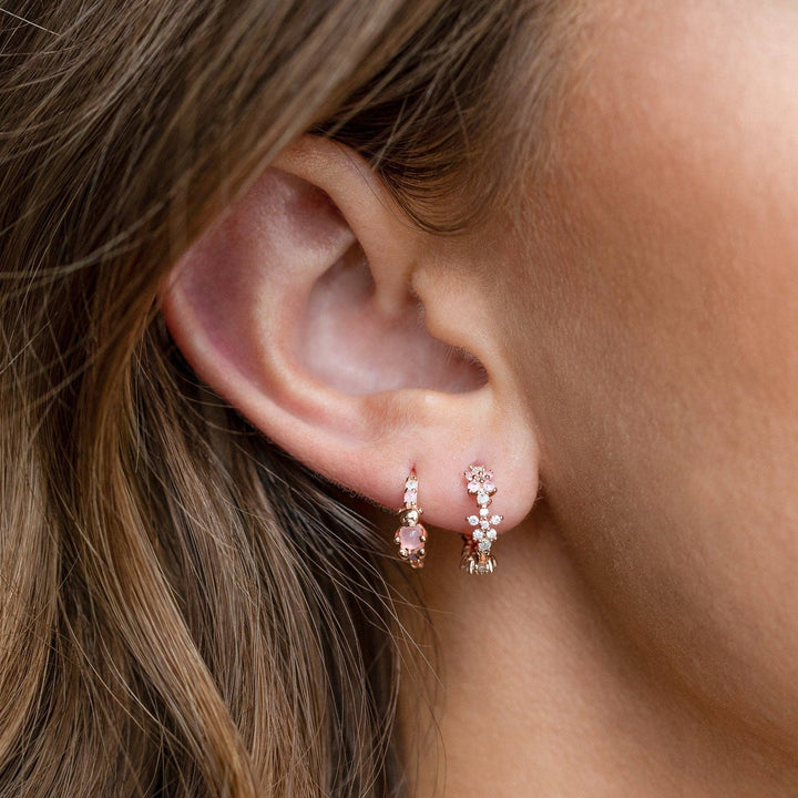 Pastel Star Huggie Hoops: Rose Gold