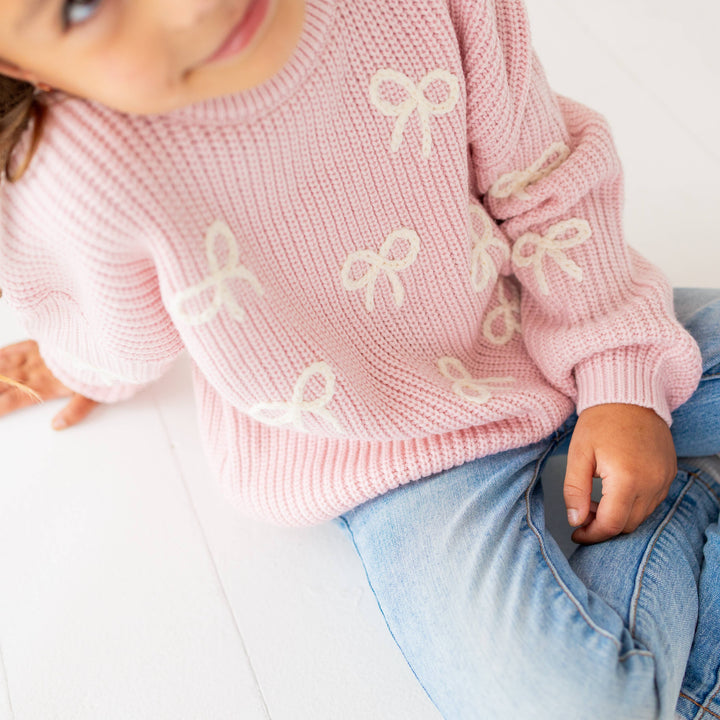 All Over Bows Knit Sweater