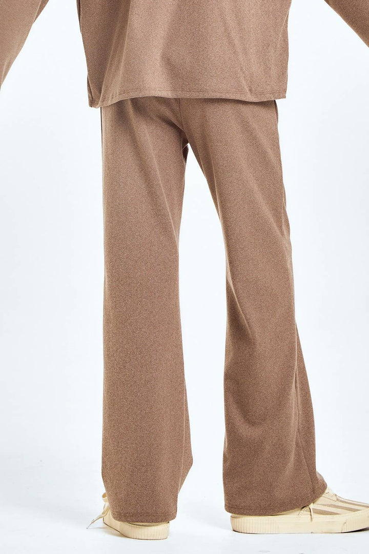 Corduroy Brush Wide Legs Pants: Mocha