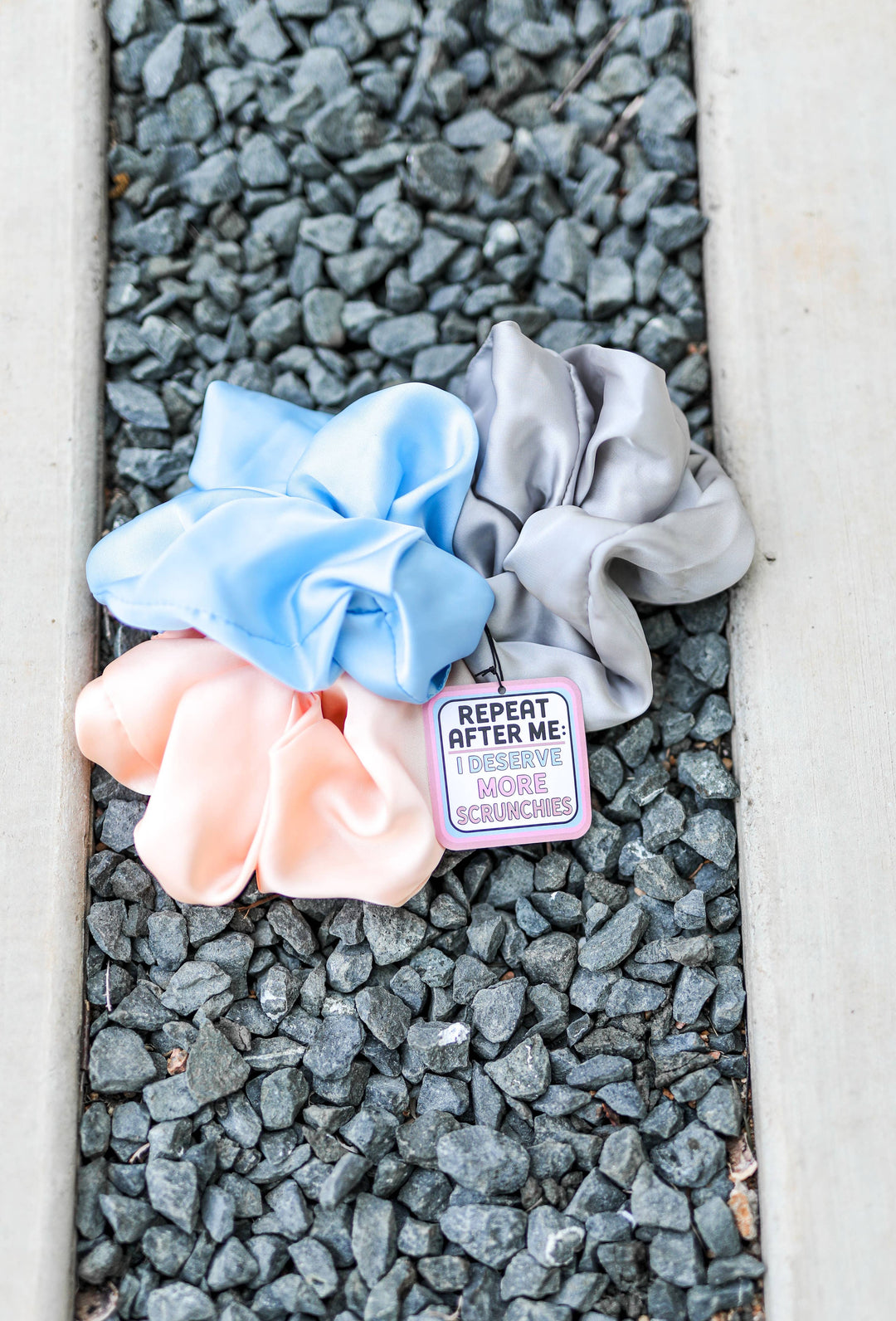 Oversized Scrunchies Set - Repeat After Me (Blue)