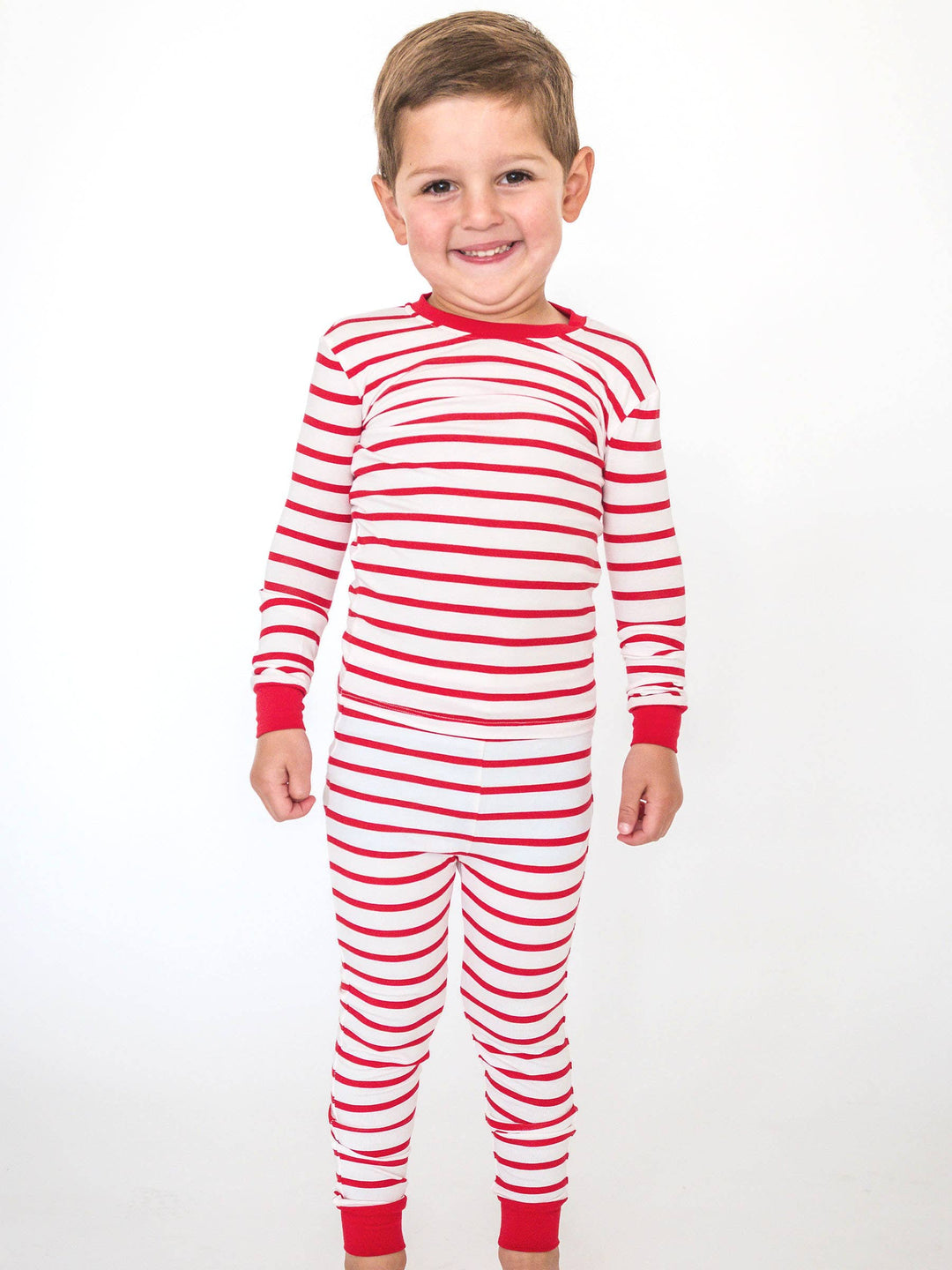 Cotton Modal Red & White Stripe Boy Pajama Set