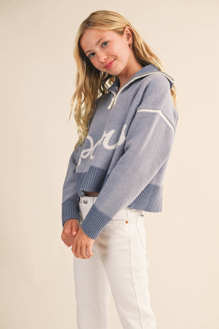 PARIS HALF ZIP SWEATER