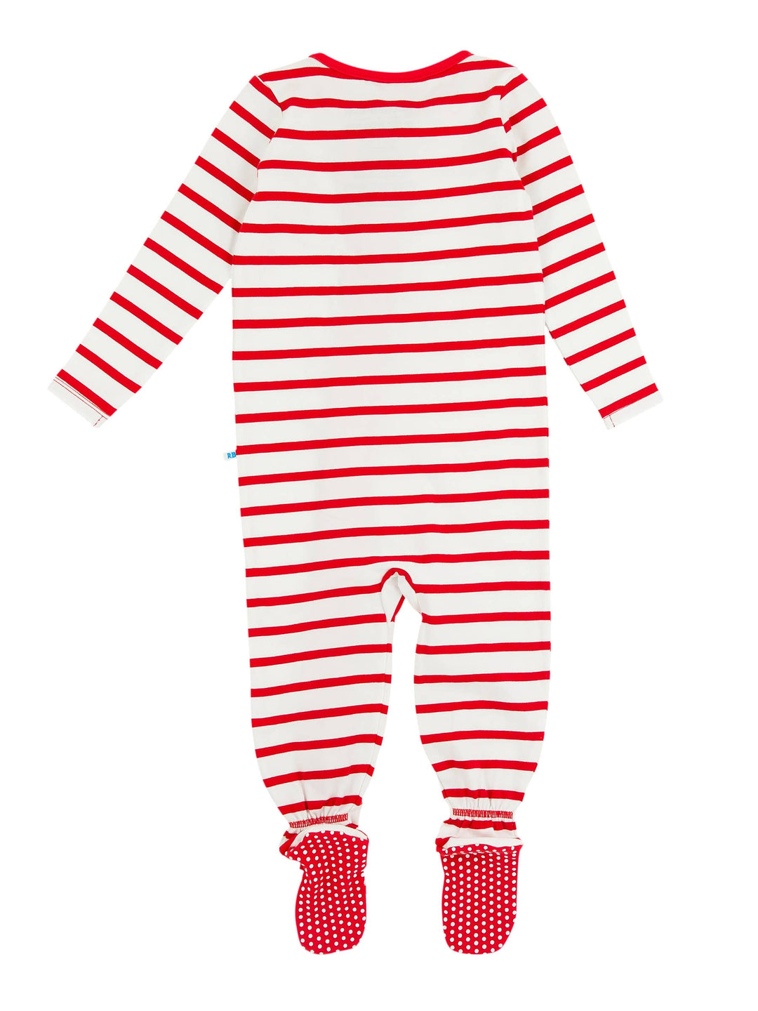 Cotton Modal Red & White Stripe Footed One Piece Pajama