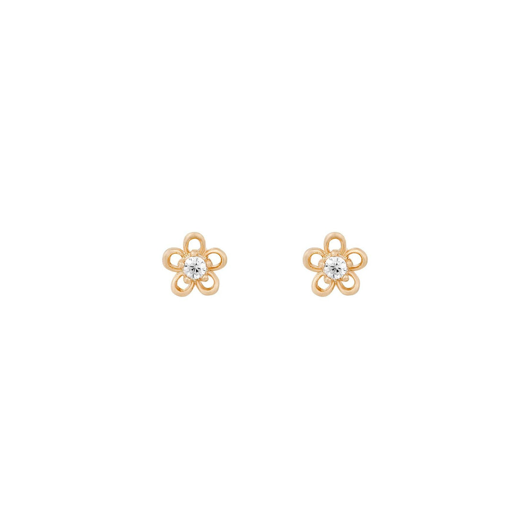 Teeny Tiny Flower Studs: Gold