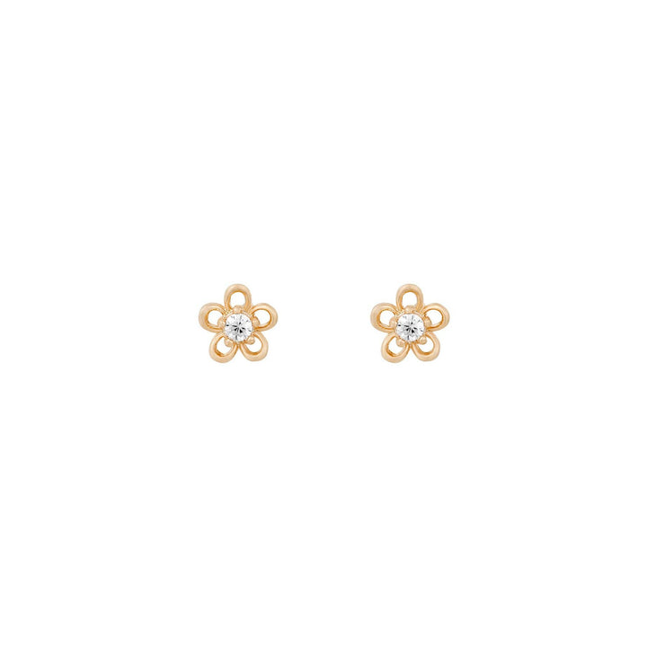 Teeny Tiny Flower Studs: Gold