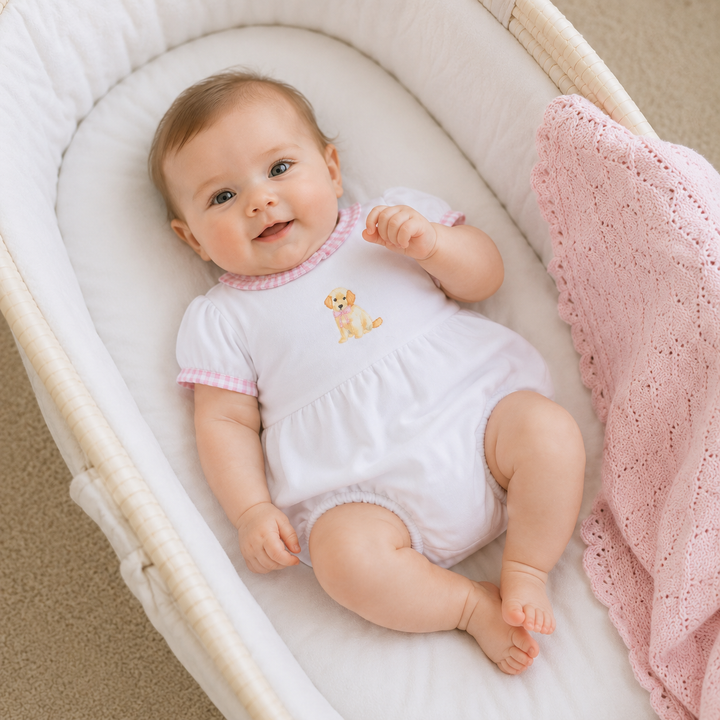 Sweet Golden Ruffle Bubble - Pink