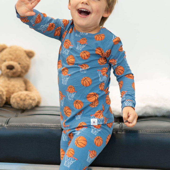 Big Kid Pajama Basketball Hoops