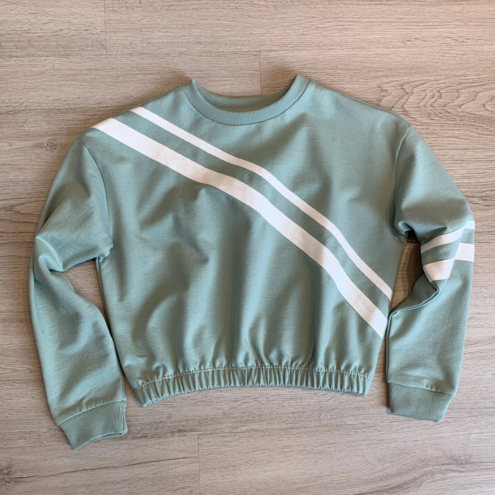 Color blocked Applique Taping Tween Sweatshirt