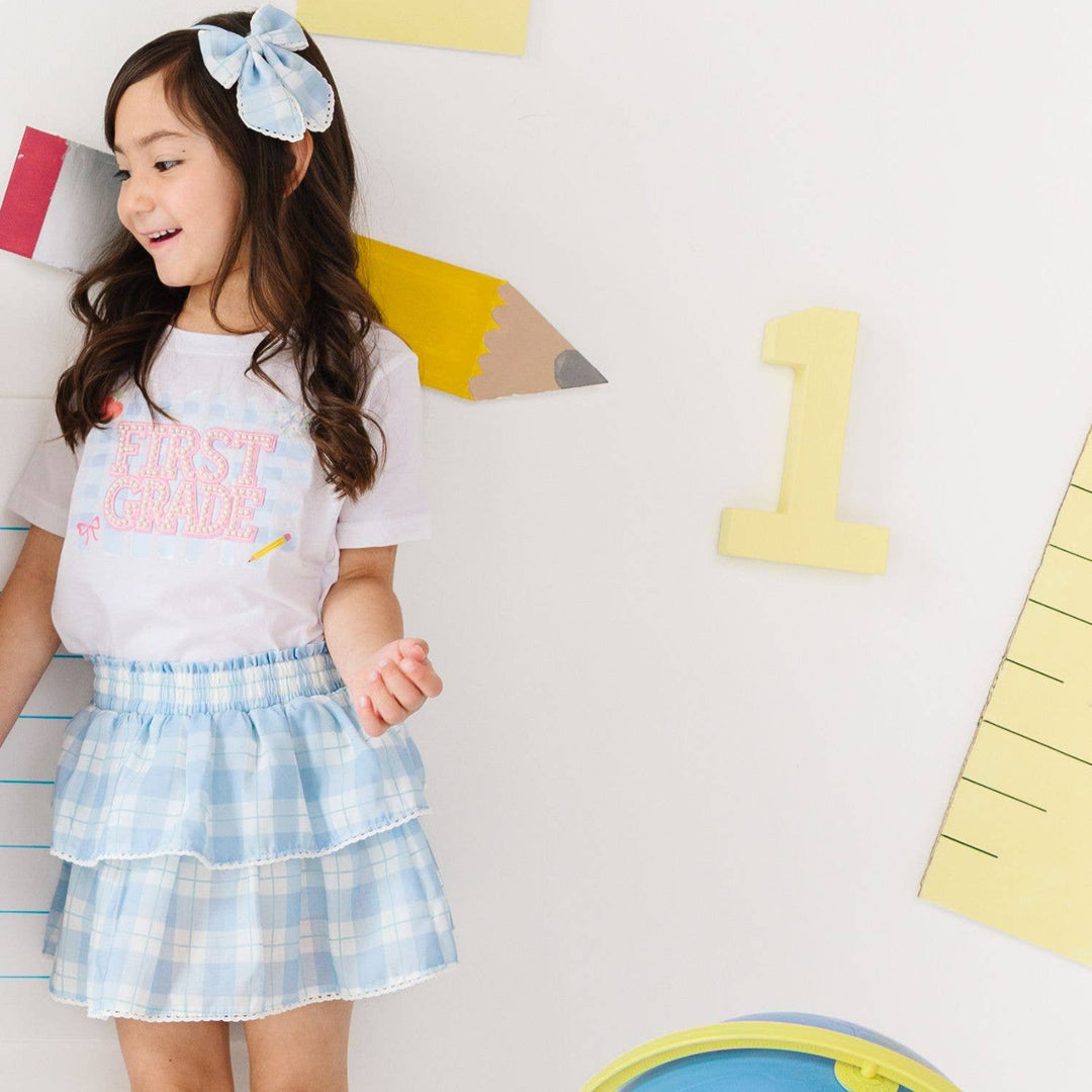 Blue Plaid Bow Headband - Kids Hair Accessories