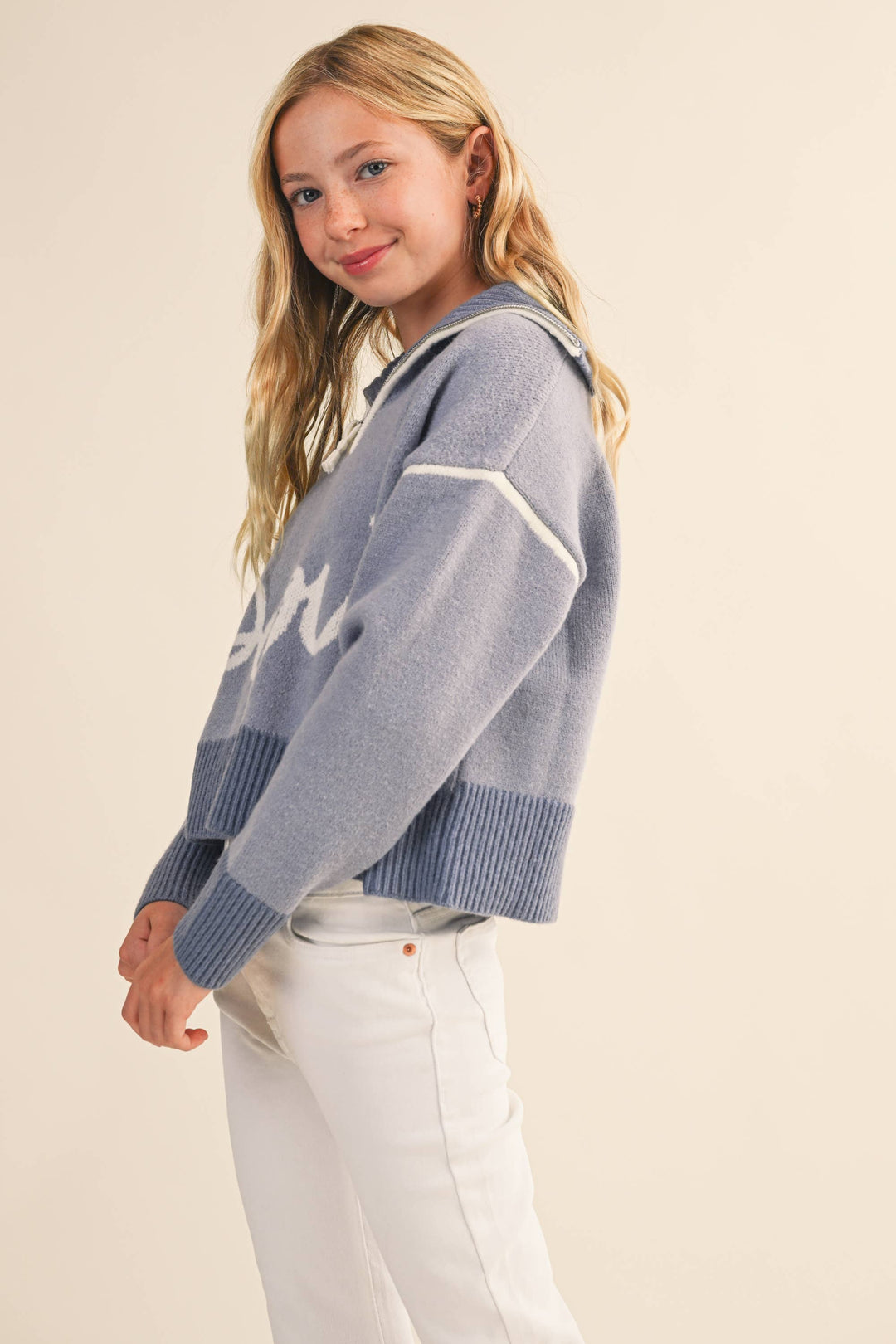 PARIS HALF ZIP SWEATER