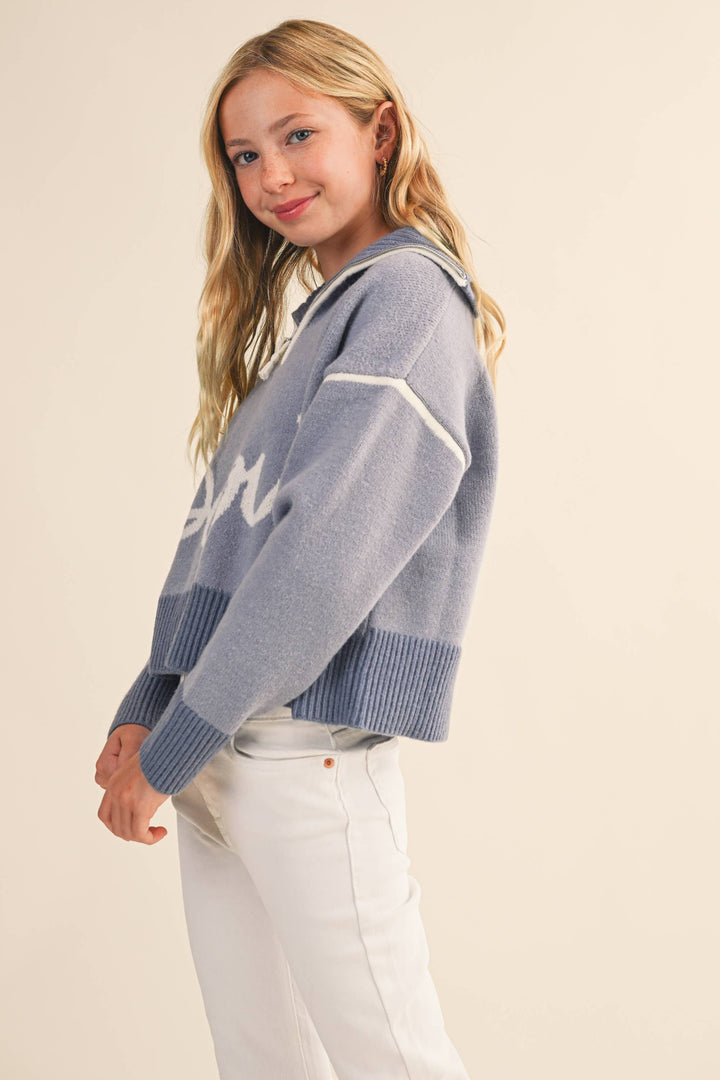 PARIS HALF ZIP SWEATER