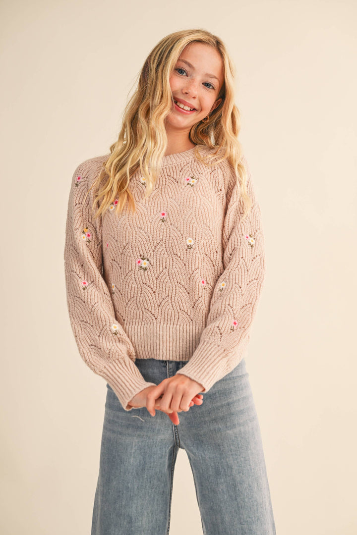 FLORAL RAGLAN SWEATER