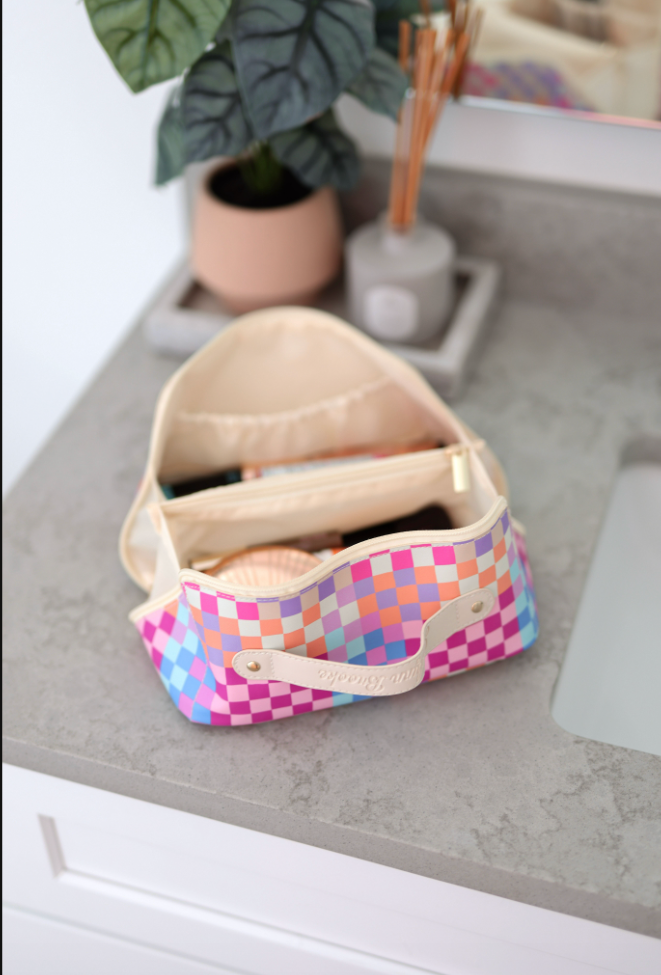 Hold All Make Up Bag - Happy Checkered (Multi Checkered)