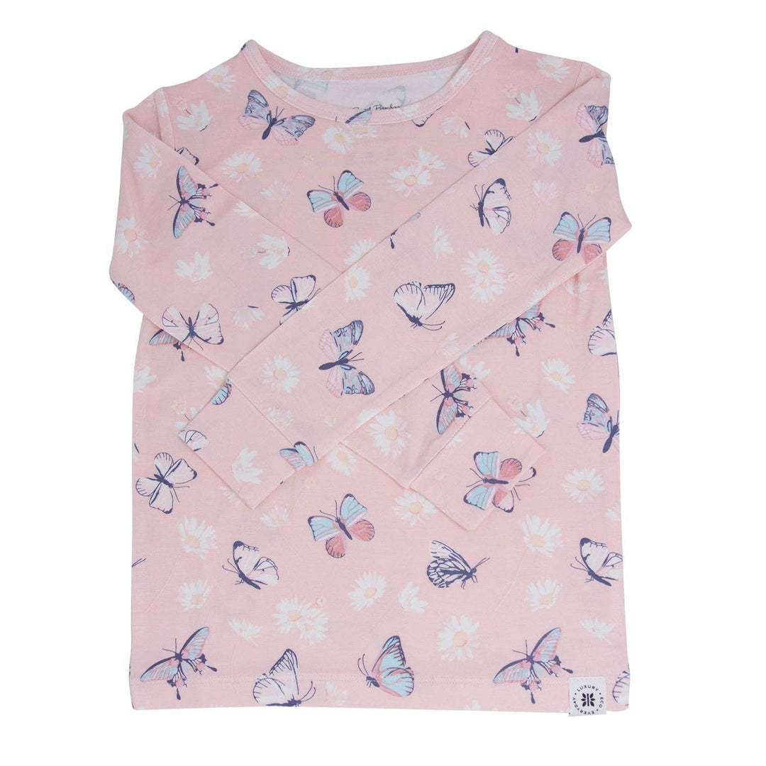 Big Kid Pajama - Butterfly Daisy Pink