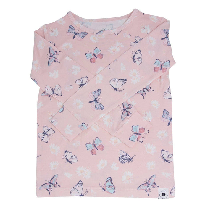 Big Kid Pajama - Butterfly Daisy Pink