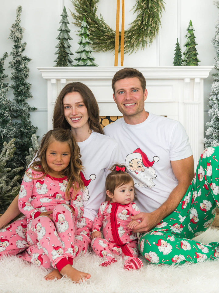 Pink Santa Joy Ruffle Long Sleeve Pajama Set