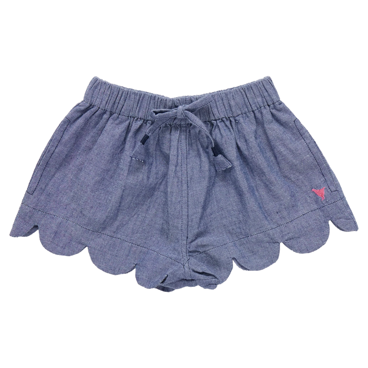 Girls Scallop Short - Chambray