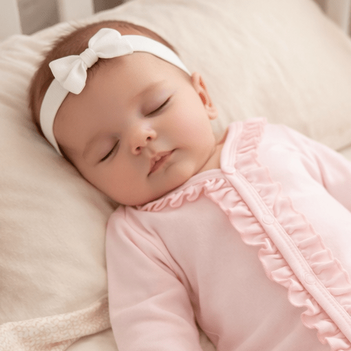 Pink Ruffles Footie-Baby Girls Sleepwear