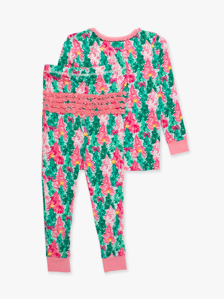 Pink Jolly Grove Ruffle Long Sleeve Pajama Set