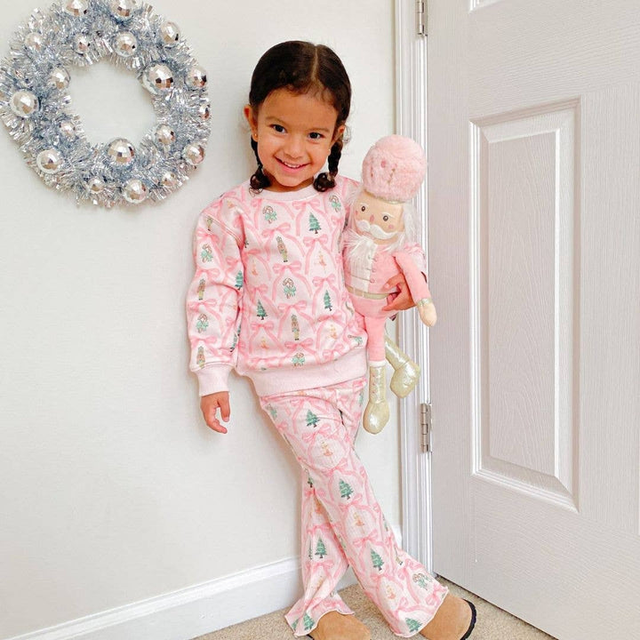 Nutcracker Trellis Christmas Flare Legging - Kids Clothing: 4T