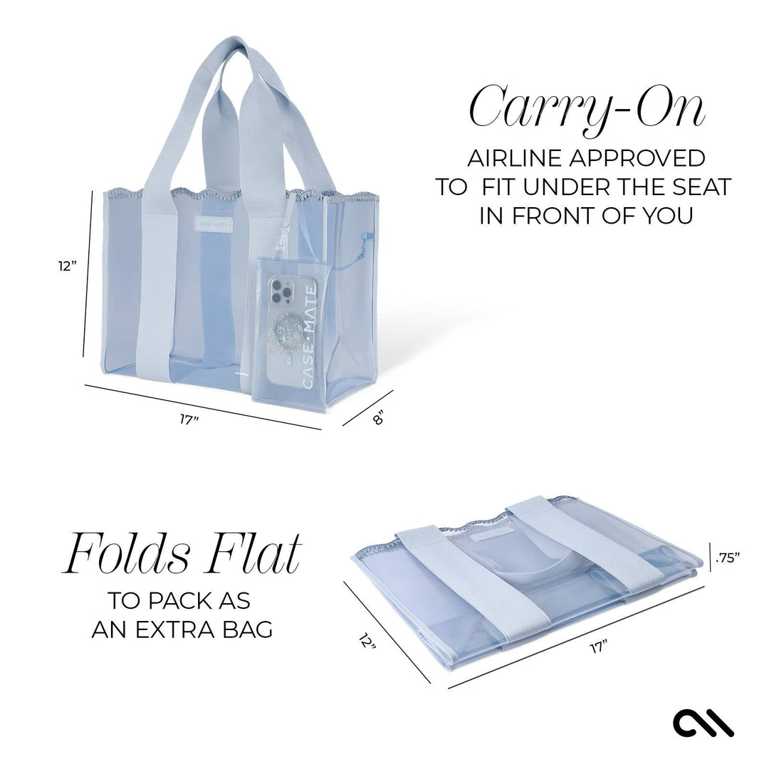 Carolina Blue Crochet Wave Jelly Tote Bag