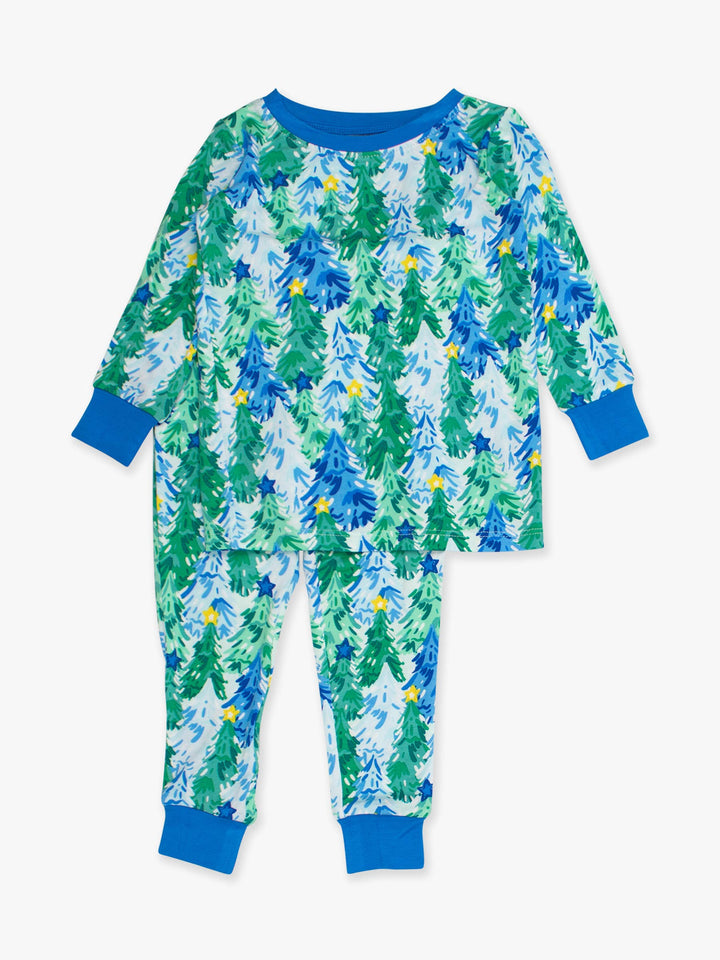 Bamboo Viscose Blue Jolly Grove Pajama Set
