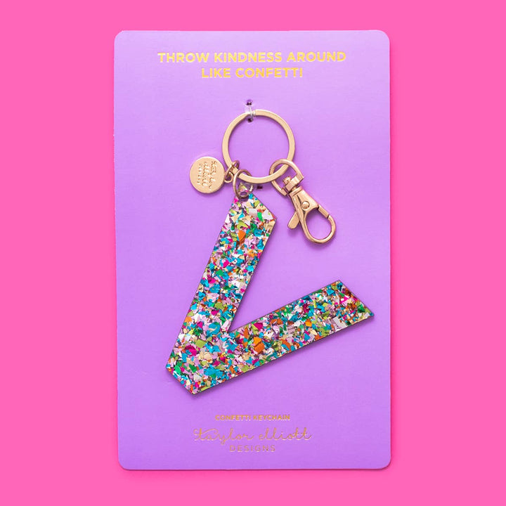 Keychain - Confetti Letters - Single: A