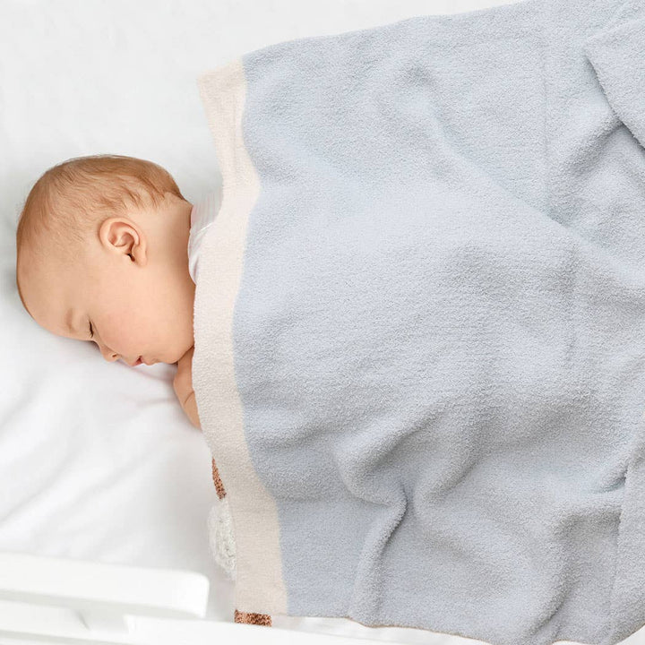 Kids Color Block Luxury Soft Throw Blanket: Blue