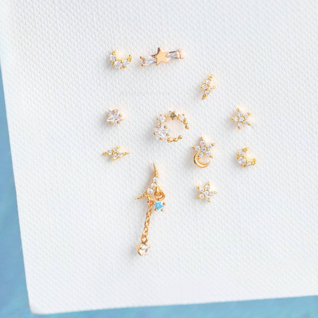 Teeny Tiny Galaxy Studs: Gold