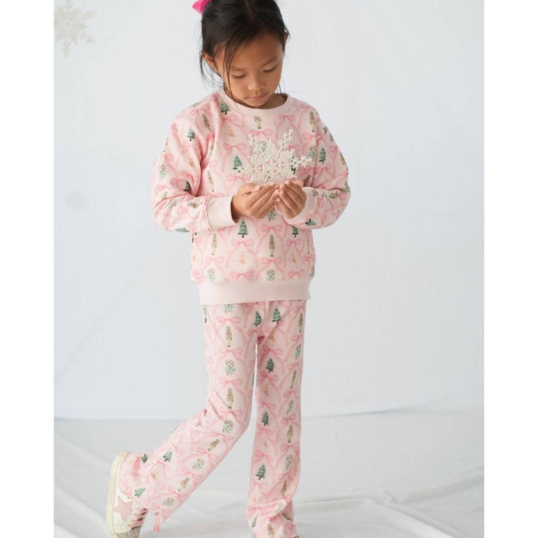 Nutcracker Trellis Christmas Flare Legging - Kids Clothing: 4T