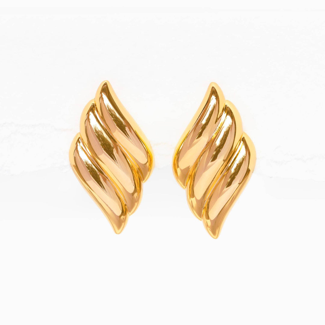 Ripple Effect Earrings: Gold