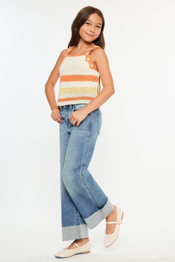 Whitney High Rise Crop Wide Leg Jeans