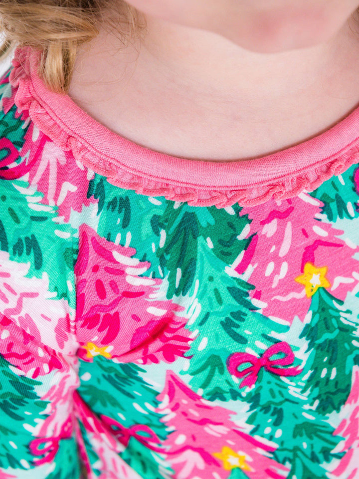 Pink Jolly Grove Ruffle Long Sleeve Pajama Set