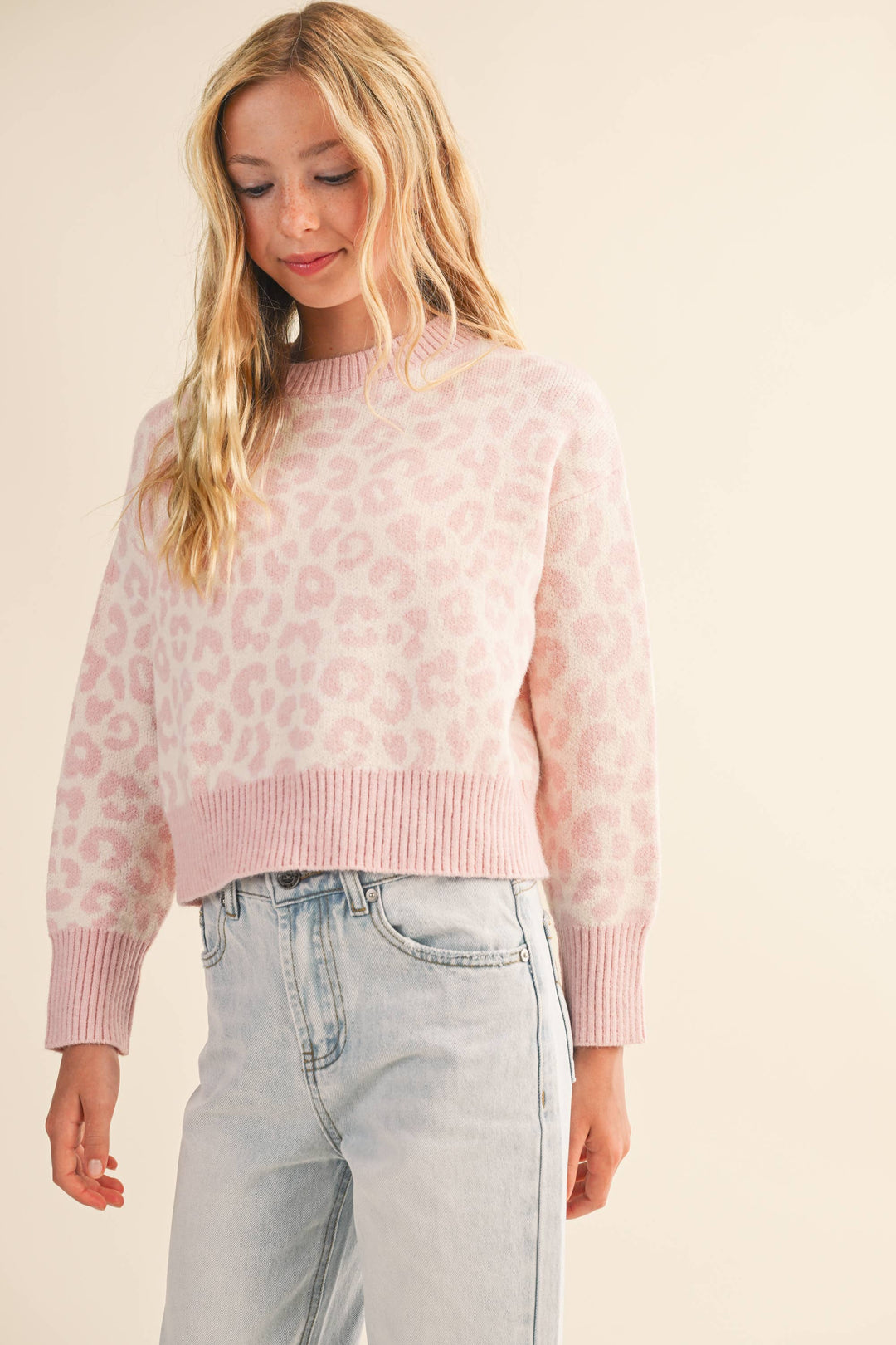 PINK LEOPARD SWEATER