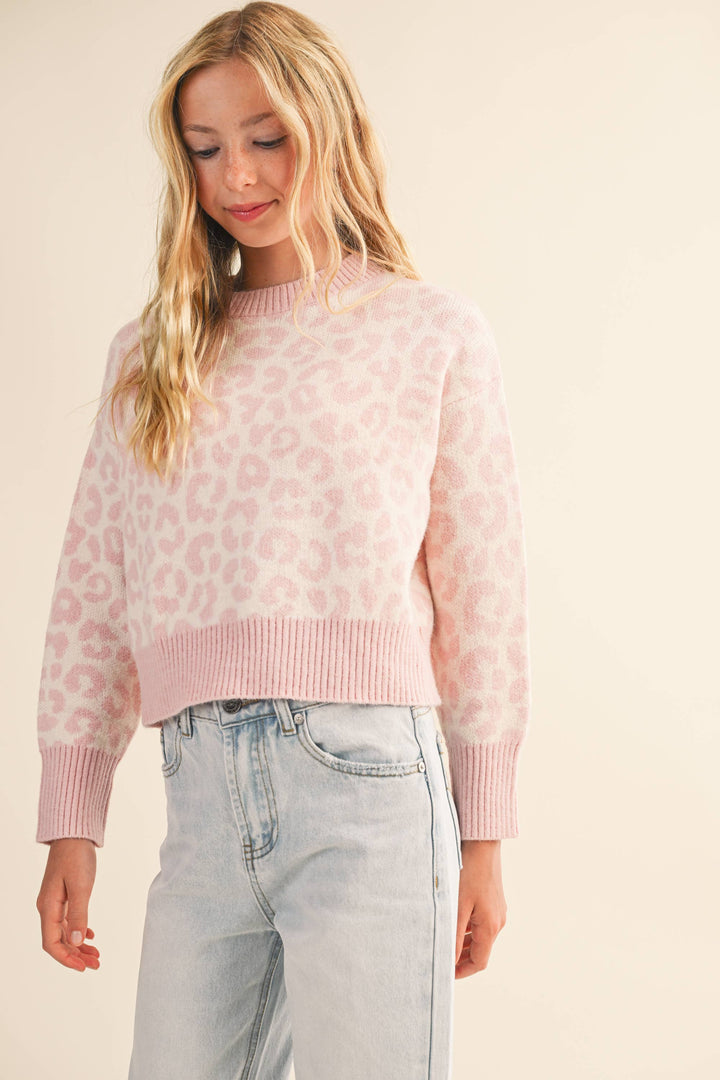 PINK LEOPARD SWEATER