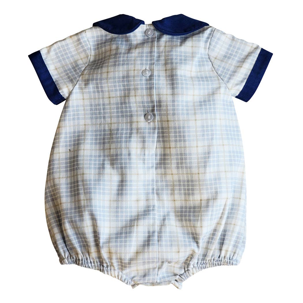 Winter Blue Plaid Boy Bubble