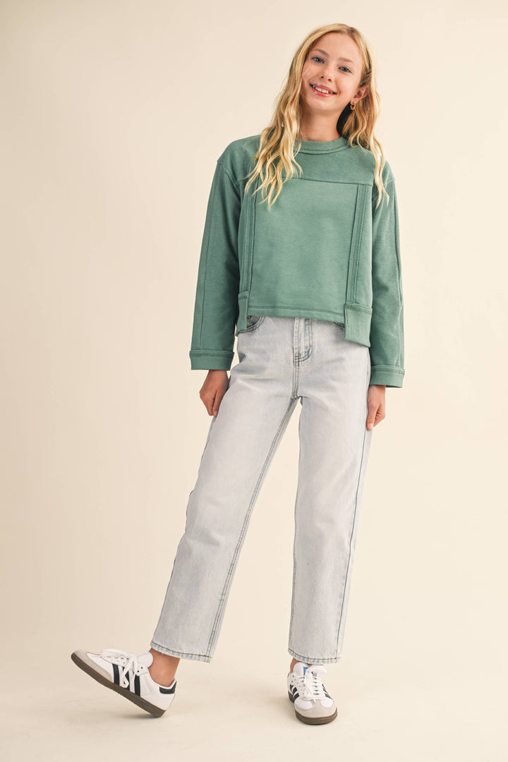 TWEEN KIDS GIRLS CREW NECK SWEATSHIRT