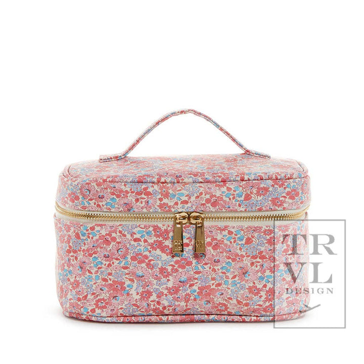 Luxe Marseille Train 2 - Cosmetic Bag With Pink Pinstripe