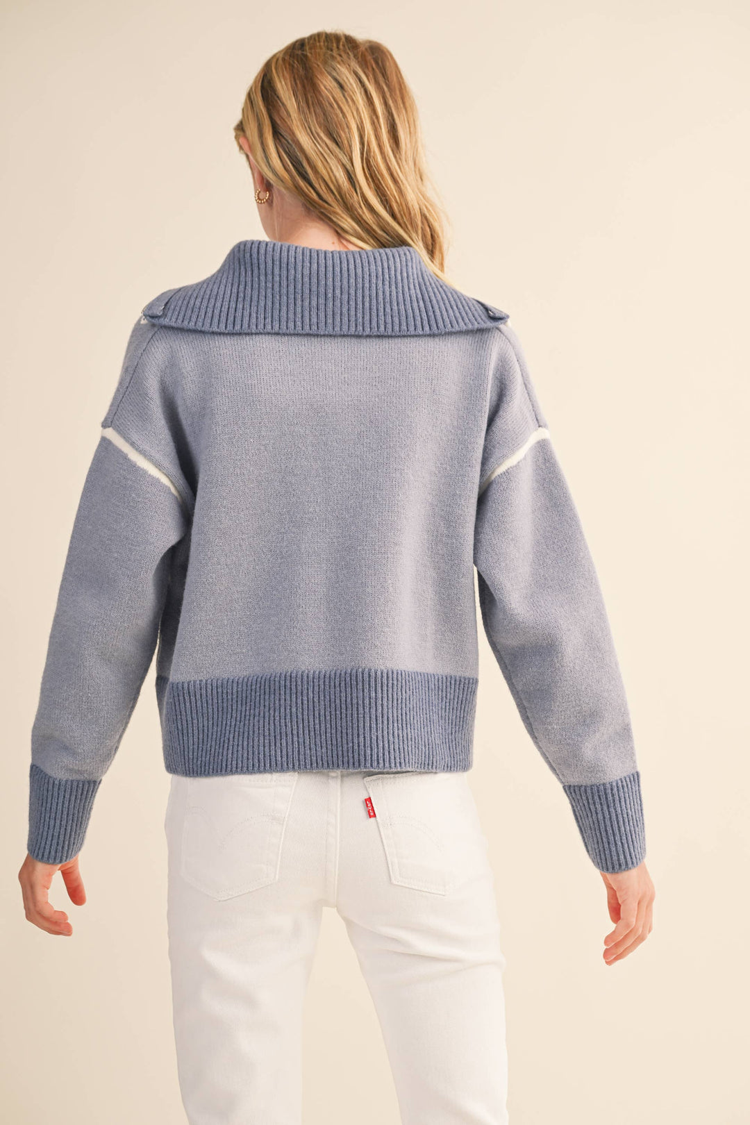 PARIS HALF ZIP SWEATER