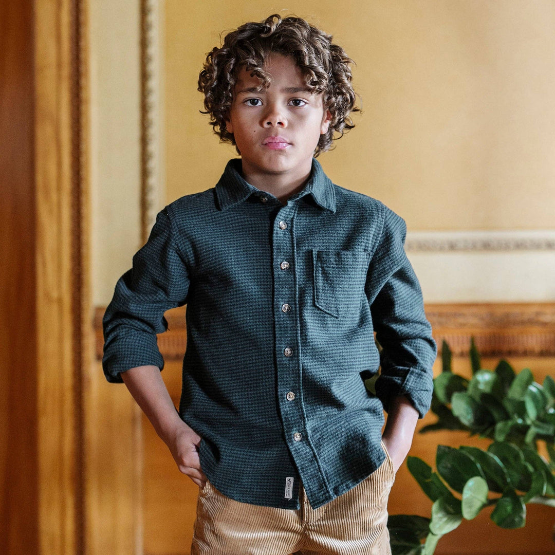 Organic Flannel Shirt: Scottish Houndstooth