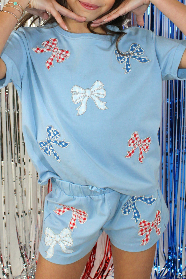 Gingham Bow Patch Tee
