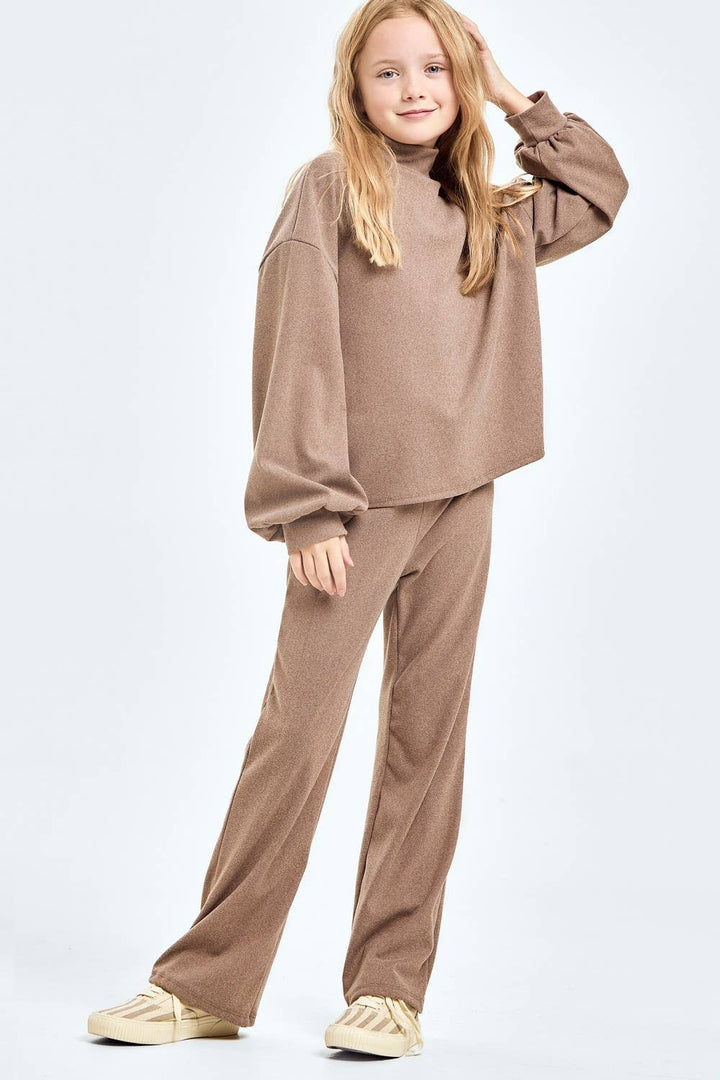 Corduroy Brush Wide Legs Pants: Masala Pink / S