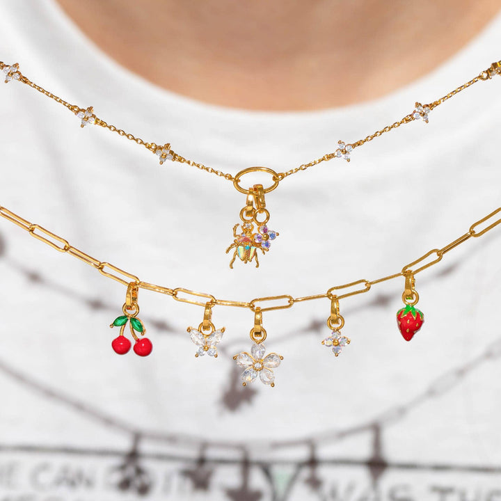 Little Gem Flower Charm: Gold