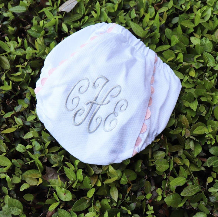 White Cotton Pique Diaper Cover