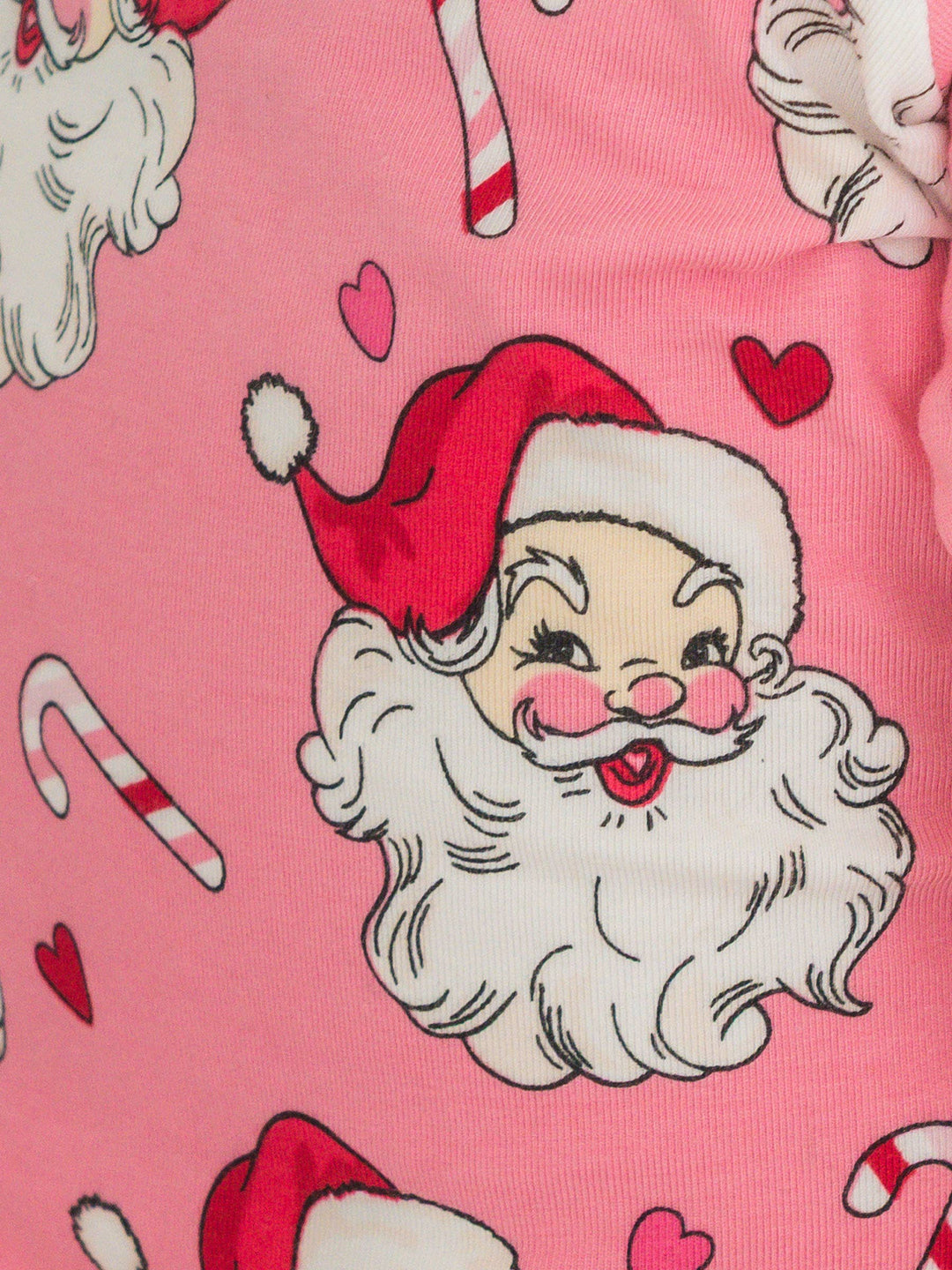 Pink Santa Joy Footed Ruffle One Piece Pajama