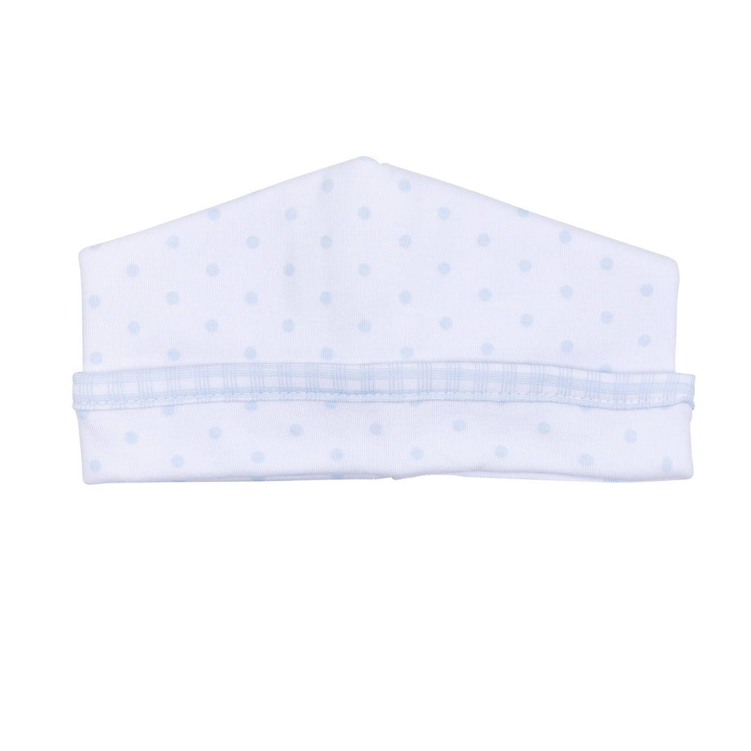 Blue Gingham Dots Hat