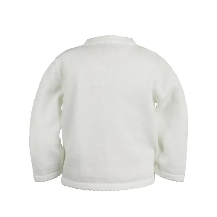 Pink Scalloped Edge Cardigan Sweater