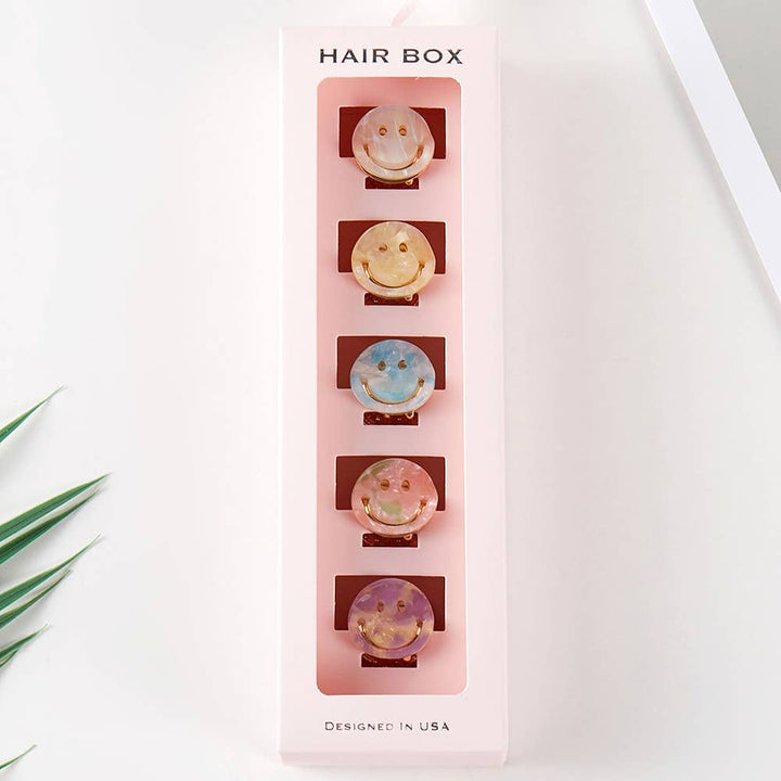 5PCS - Smile Face Hair Claw Clips