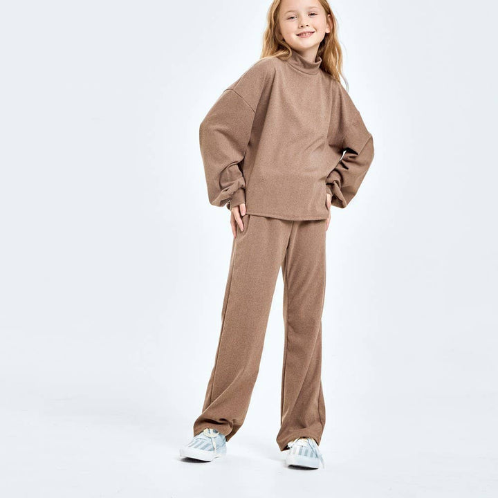 Corduroy Brush Wide Legs Pants: Mocha